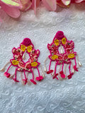 Gulabi Gajra Beaded Earrings