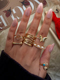Golden Shine Ring Stack