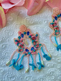 Gulabi Gajra Beaded Earrings