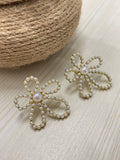 Floral Pearl Stud Earrings
