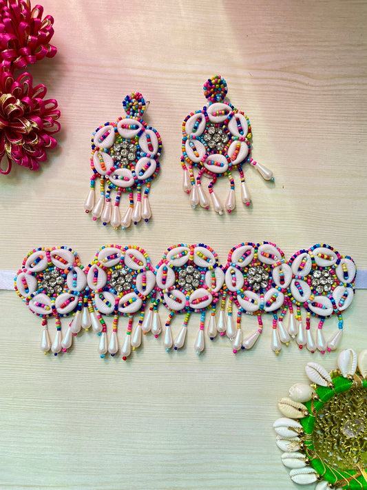 Saundarya Shell Multi Beaded Choker Set