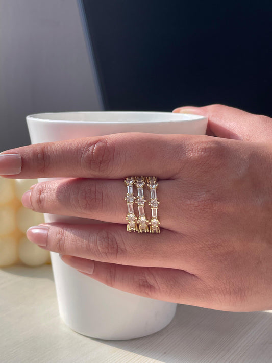 Crystal Quartz Layered Ring