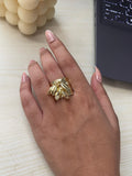 Golden Hanging Bead Ring