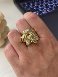 Golden Hanging Bead Ring