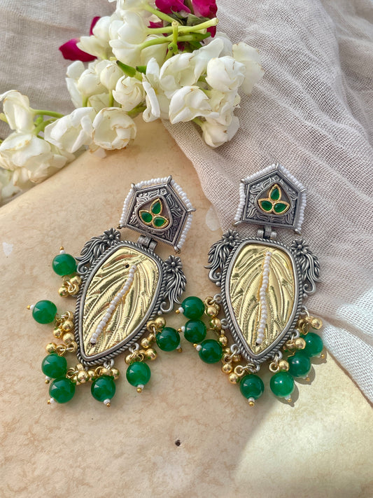 Hamsa Leaf Earrings