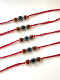 Set Of 5 Rudraksh Rakhi Combo