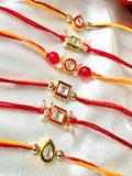 Set-Of-6-Pearl-Kundan-Rakhi-Combo