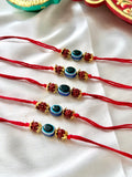 Set Of 5 Rudraksh Rakhi Combo