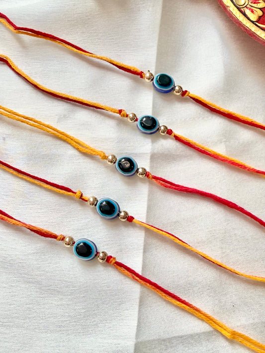 Set Of 5 Evil Eye Rakhi Combo