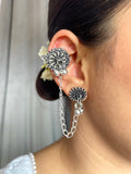 Rajwada Oxidised Chain Earrings