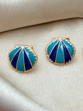 Blue Sea Shell Earrings