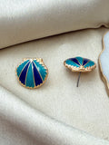 Blue Sea Shell Earrings