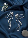 Silver Ribbon Statement Earrings