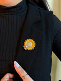 Orange Sunbee Brooch