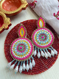 Utsav Mirror Beaded Earrings
