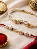 Infinity Pearl Bhaiya Bhabhi Rakhi Combo