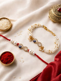 Infinity Pearl Bhaiya Bhabhi Rakhi Combo