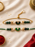 Lotus Pearl Bhaiya Bhabhi Rakhi Combo