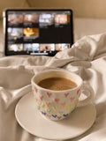 Rainbow Hearts Ceramic Espresso Cup