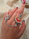 Diwaliyan Oxidised Chain Ring