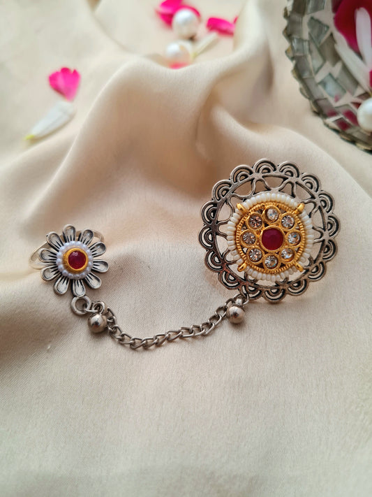 Rajvanshi Oxidised chain Ring