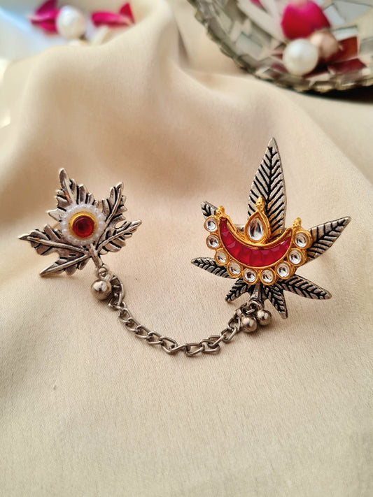 Diwaliyan Oxidised Chain Ring