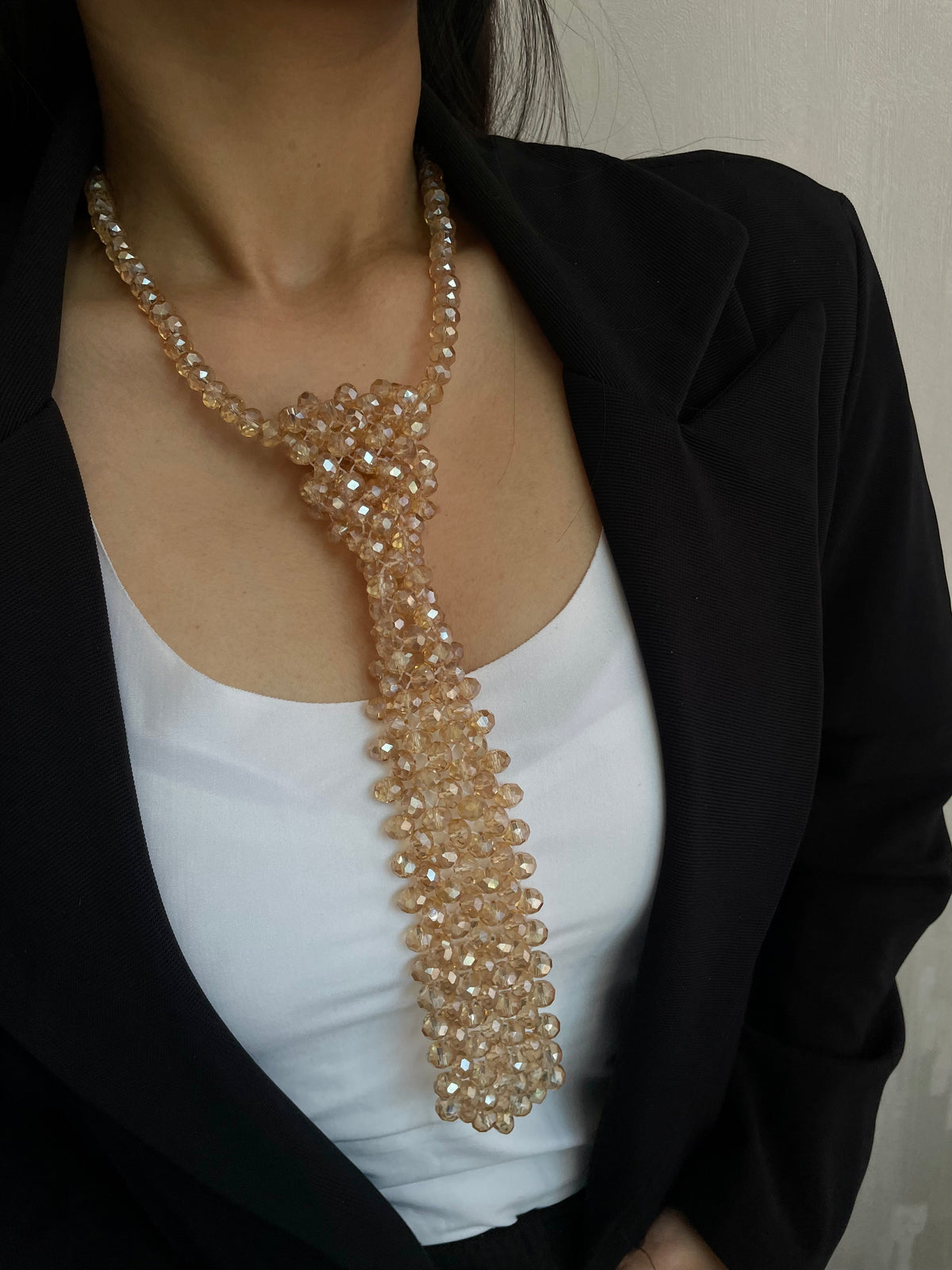 Bedazzled Bow Tie Necklace