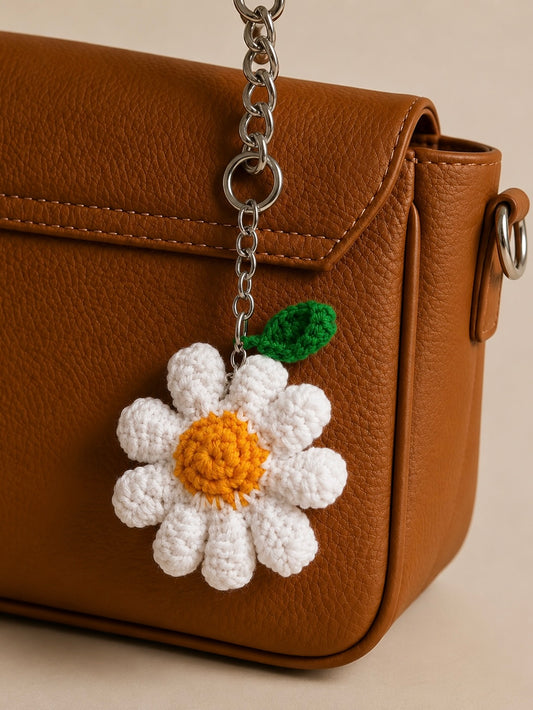 Crochet Sunflower Keychain