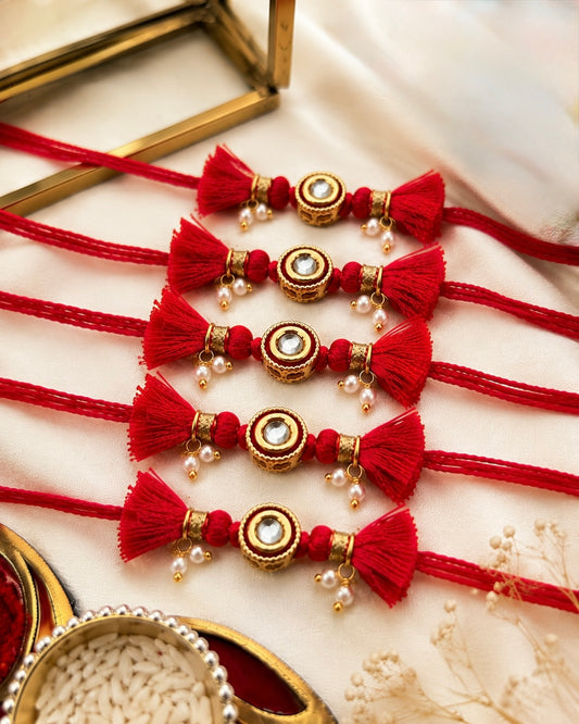 Set of 5 Tiny Kundan Rakh Combo