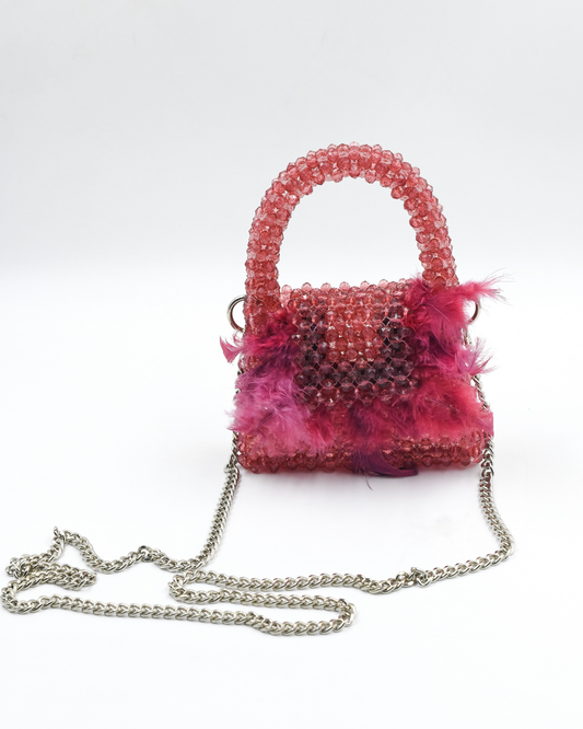 Shimmering Feather Mini Handbag