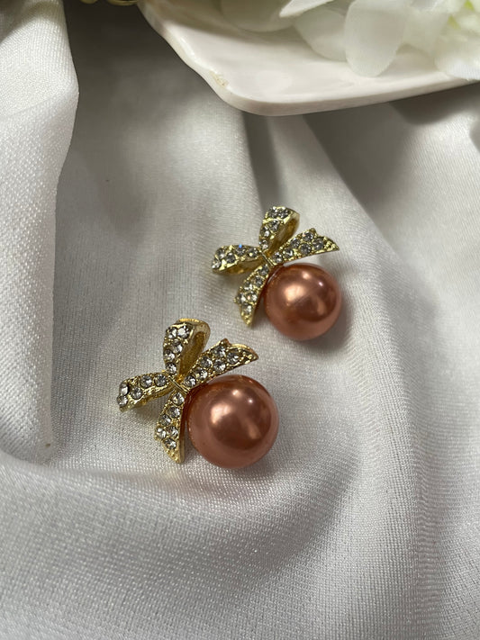 Pearl Bow Promise Earrings