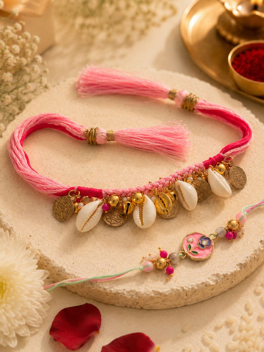 Boho Blossom Bhaiya Bhabhi Rakhi Combo