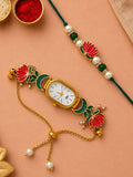 Kamal Kundan Watch Bandhan Bhaiya Bhabhi Rakhi Combo