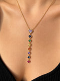 Multicolor Heartline Necklace