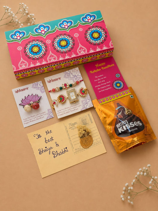 Kundan Watch Rakhi Hamper