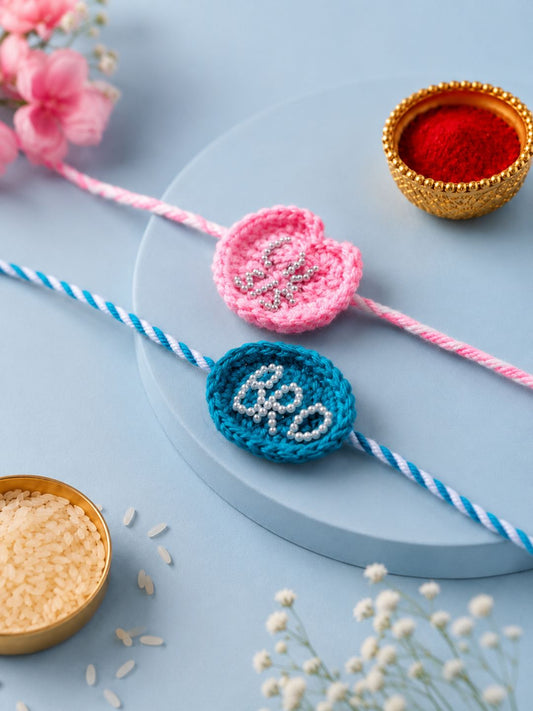 Bro & Sis Crochet Rakhi Combo