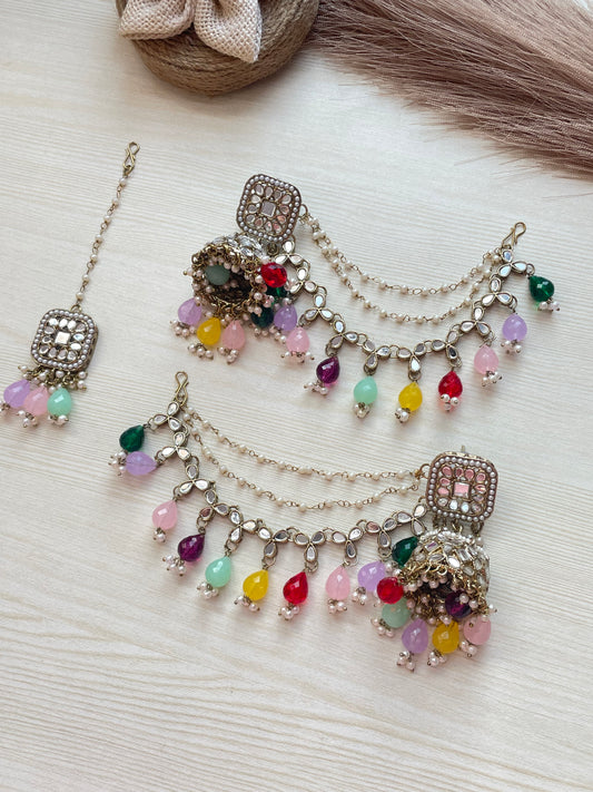 Mehzabeen Earrings Mangtika Set
