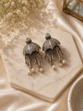 Elephant Charm Oxidised Earrings