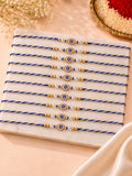 Set of 10 Evil Eye Beaded Thread Rakhi