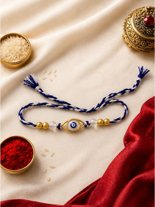 Evil Eye Beaded Thread Rakhi