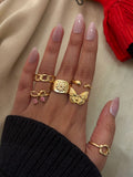 Golden Signature Ring Stack