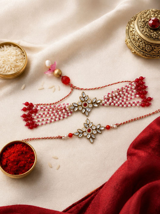 Rosy Bloom Bhaiya Bhabhi Rakhi Combo