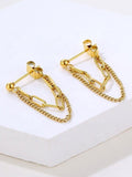 Gold Lock Chain Earrings