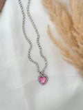 Pink Heart Crystal Chain