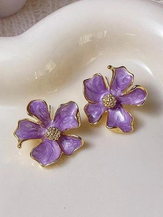 Lavender Petal Earrings