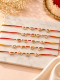 Set of 5 Pearl Thread Rakhi Combo