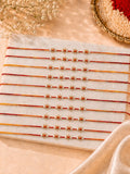 Set of 10 Pearl Thread Rakhi Combo