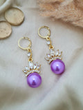 Pearl Crown Dangler Earrings
