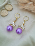 Pearl Crown Dangler Earrings
