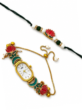 Kamal Kundan Watch Bandhan Bhaiya Bhabhi Rakhi Combo
